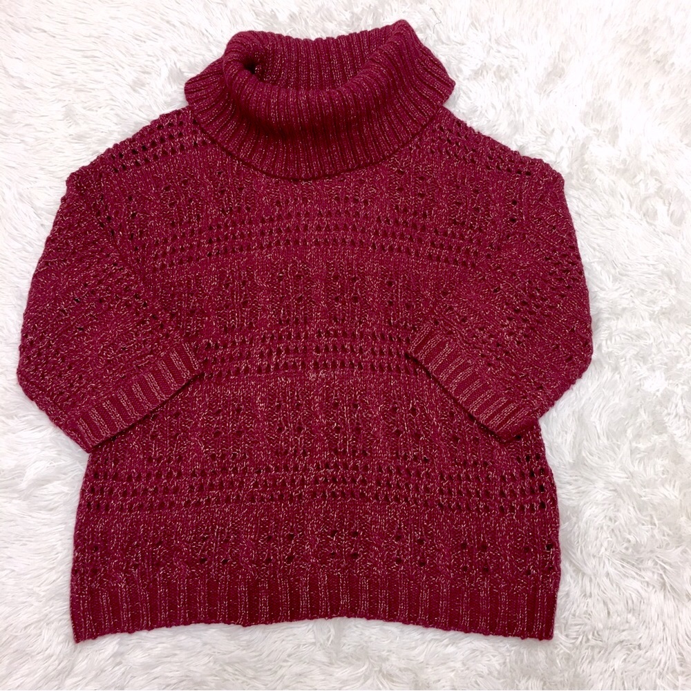 5 for $25 New Directions Cranberry Cowl Neck Sweater Size XL